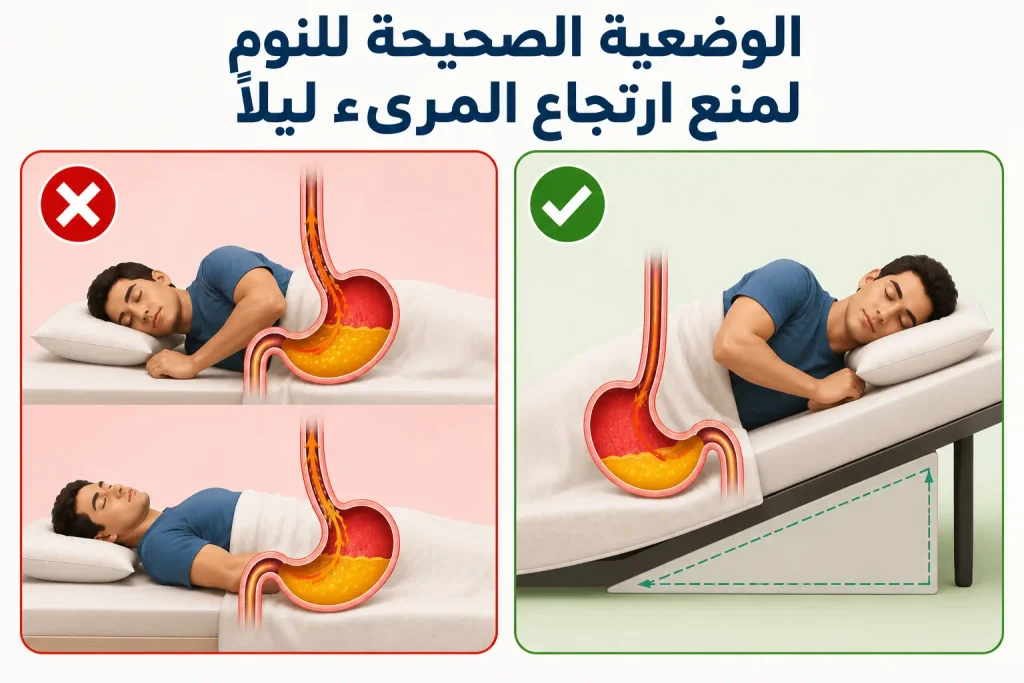 طريقة النوم الصحيحة لمرضى ارتجاع المريء