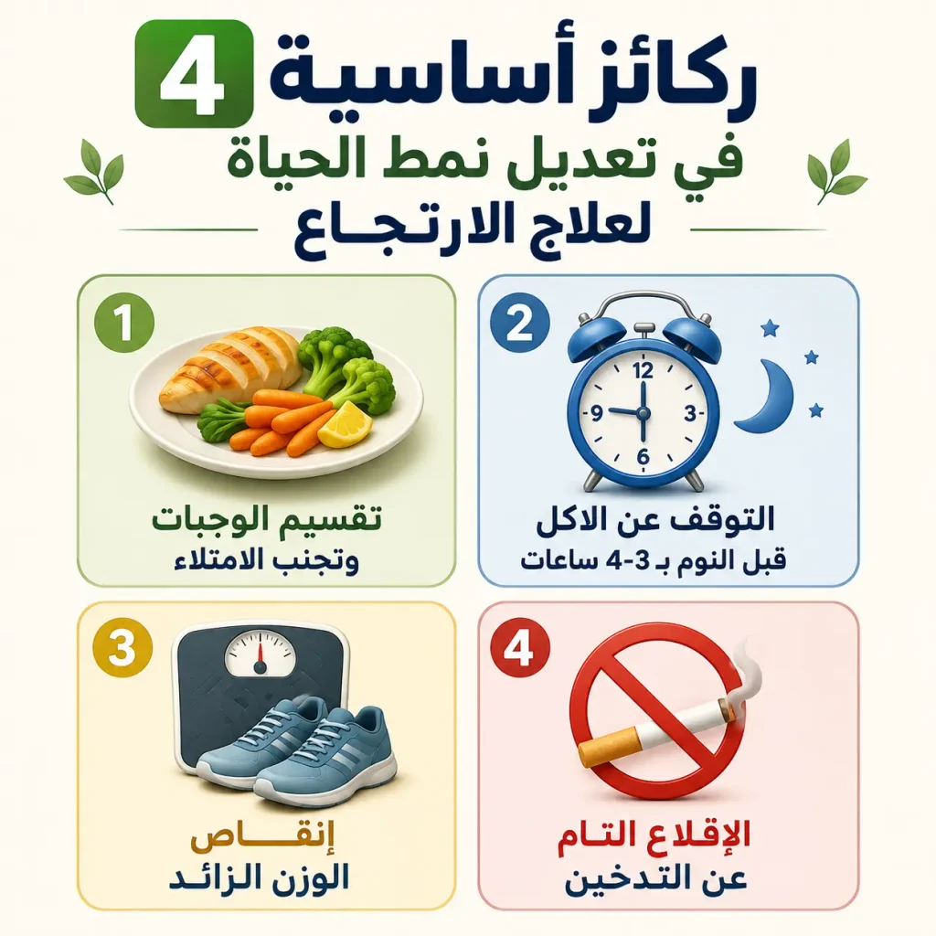 خطوات تعديل نمط الحياة لعلاج ارتجاع المريء والحموضة